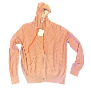 Lisa Todd Zip Front Hooded Textured Sweater NWT Size Small